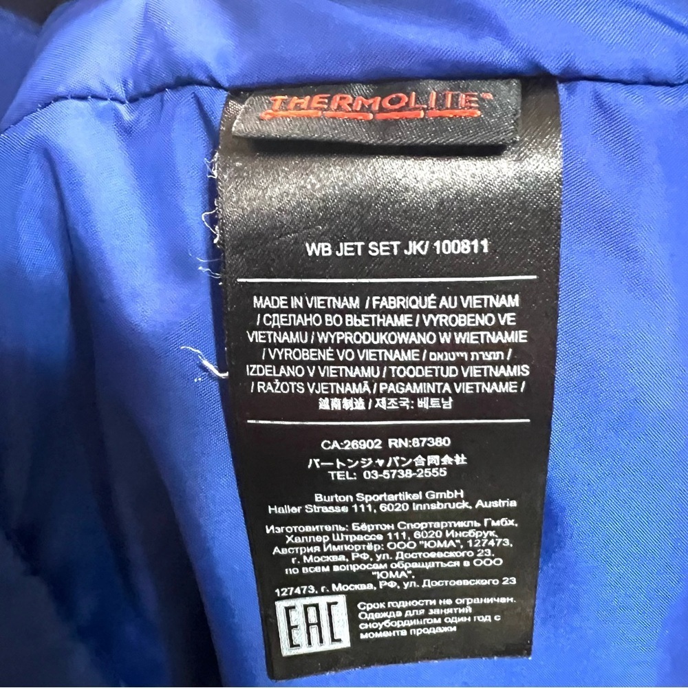 Burton Jet Set Blue Snowboard Ski Snow Sport Outdoor Winter Coat Women’s Medium - Picture 15 of 16